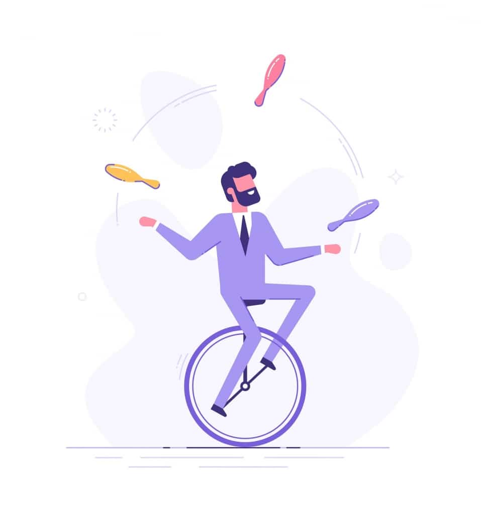 Multi-tasking man illustration